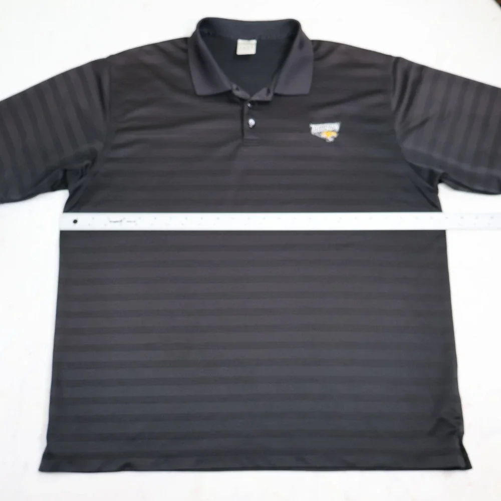 Adidas Towson University Tigers Polo Shirt XL Black Stripe Short Sleeve Mens